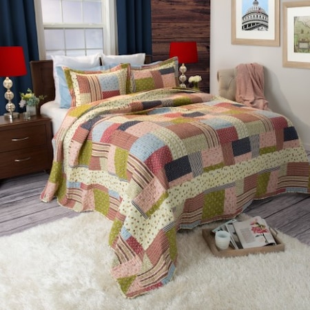 Hastings Home Savannah Quilt 3 Piece Set - Full/Queen 697227XBQ